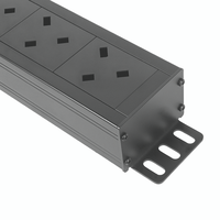 Unité de distribution d'alimentation (PDU) industrielle ignifuge en PC, 12 prises BS, 13A, boîtier métallique, installation verticale, pour centre de données
