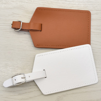 Étiquette à bagages en cuir PU personnalisée avec logo imprimé, étiquette de voyage portable, étiquette de bagage pour l'embarquement, étiquette à bagages