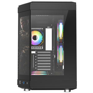 Hai mặt Tempered Glass ATX máy tính trường hợp tháp giữa chơi game PC ATX PC Trường hợp với LCD hiển thị 2025 nâng cấp chơi game PC trường hợp - Product Image 3