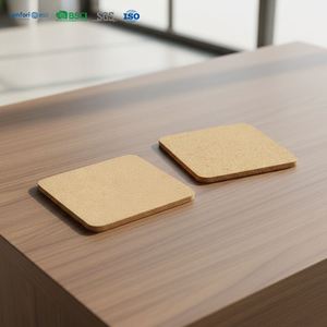 Sous-verre rond en liège antidérapant et durable avec design et couleur personnalisables pour bar à expresso, brasserie artisanale, pub, usage promotionnel - Product Image 1