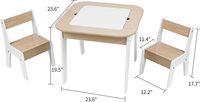 Ensemble table et chaises de rangement modernes en bois pour enfants, bambou/couleur personnalisable pour les activités d'étude, repas, extérieur, chambre à coucher