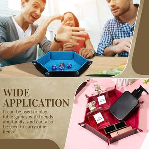 Khay xúc xắc lục giác và hộp lưu trữ linh tinh Hội Đồng Quản trị trò chơi xúc xắc khay phụ kiện da xúc xắc tháp - Product Image 2