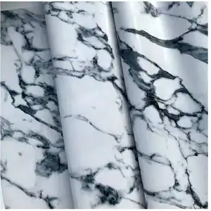 High-gloss marble PU artificial leather custom vegan marble imitation leather for bags shoes cosmetic box