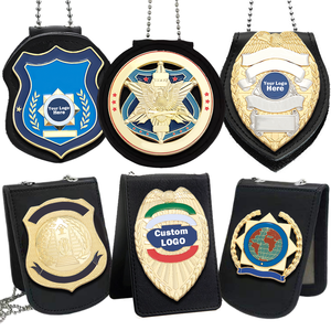 Bedrijfsleiding Beveiliging met Lederen Portemonneeclip Fabriek Aanpasbaar Kleine MOQ Roestvrij Beveiligingsbadge - Product Image 1