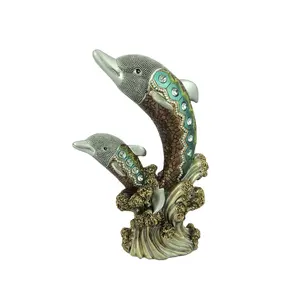 Vendite dirette della fabbrica artefatto in resina statua del delfino decorazione della casa decorazione del giardino decorazione della scultura della creatura marina