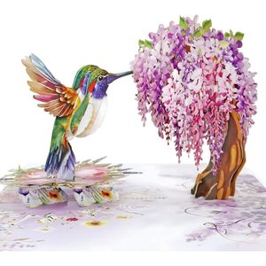 Basket 3D Pop-Up Greeting Card Mother's Day Gift 4 Color Paper Die Cutting Printing Rectangle <b>Matte</b> <b>Varnishing</b> - Product Image 2