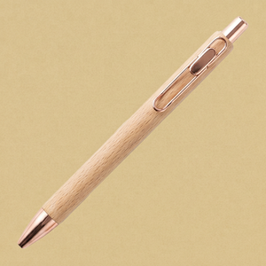 Simple Design Wooden Roller Pen Rose Gold Trim Durable Promotional <b>Office</b> Product Corporate <b>Gift</b> - Product Image 1