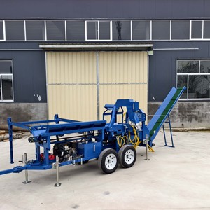 Processeur de bois de chauffage professionnel à prix abordable, intégré avec scie et fendeuse, moteur 27 CV, capacité 500 mm, garantie 1 an - Product Image 3