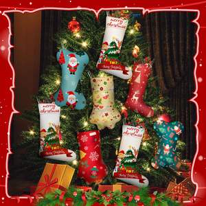 Calcetines de Navidad Lisos para Sublimación, Artículos Blancos para Sublimación, Diseño de Hueso de Perro y Pata de Gato, Calcetines Blancos para Sublimación, Calcetines Colgantes para Sublimación - Product Image 6