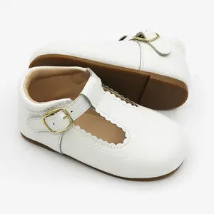 Zapatos de vestir de cuero de diseño personalizado para niños, cómodos y transpirables, zapatos baratos para niños al por mayor, zapatos Mary Jane para niñas