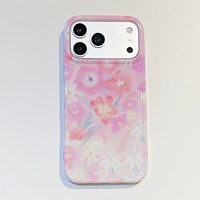 Coque de téléphone anti-chute 3D motif fleurs et papillons teintes à la mode pour iPhone 17 Pro Max, Apple 16 Pro, 15, 14