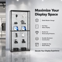 Meuble de magasin de détail avec éclairage LED et cadre en acier inoxydable, vitrine en verre pour les magasins de tabac et de produits fumeurs