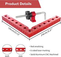Serre-joints d'angle pour le travail du bois, lot de 4, serre-joints à angle droit de 90 degrés, 5,5''x5,5'', en aluminium, équerres de positionnement et de serrage à 90 degrés