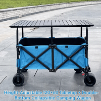 Chariot pliable d'extérieur à cadre en fer, base double en tissu durable, quatre roues pour une maniabilité fluide, idéal pour le shopping écologique