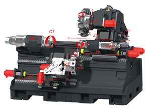 Centro de Torneado CNC de Cama Inclinada, Torno CNC con Doble Husillo y Torretas de Herramientas de Doble Accionamiento con Ejes Y Ortogonales - Product Image 2