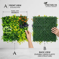 Mur végétal artificiel, gazon artificiel, toile de fond verte, structure en grille durable, style pastoral, décoration intérieure/extérieure, gazon synthétique en plastique