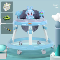 Déambulateur multifonction réglable anti-basculement et anti-jambes en O pour bébé, poussette pliable pour apprendre à marcher