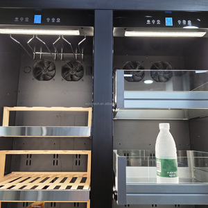 <span class=keywords><strong>Nevera</strong></span> de cajón para vinos, enfriador, gabinete con estantes de madera, metal y acrílico, empotrable o independiente para restaurante - Product Image 4