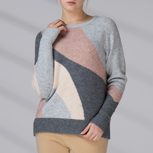 OEM ODM Sweater Factory Knit Top Pullover Women Knit Sweater Long Sleeve Crew Neck Sweater - Product Image 3