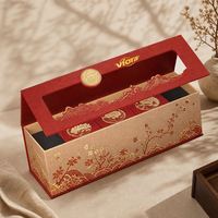 Nouvelle Boîte d'emballage personnalisable pour gâteaux de lune de la Fête de la Mi-Automne 2025, vide, 468 compartiments, avec estampage, qualité alimentaire, prête à la vente (UV)