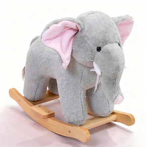 2-6 Year Old Children's Plush Toy Gray <b>Elephant</b> Rocking Horse As a <b>Gift</b> for Children - Product Image 1