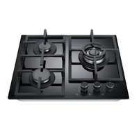 Vente flash : cuisinière à gaz encastrée 24 pouces, 4 brûleurs, plaque de cuisson en verre trempé, cuisinière à gaz encastrée