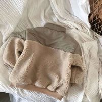 Manteau d'hiver chaud et épais en velours côtelé rembourré de coton pour bébés filles, coupe ample, patchwork, doublure en fausse fourrure, sweat à capuche unisexe