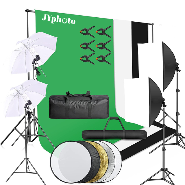 Photo Studio Equipment Set Include Backdrop Stand,reflector,Photography Lighting Kit Umbrella Softbox Studio Kit Set