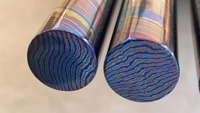 Barres et feuilles en titane Damas Timascus CNC Mokuti personnalisées pour boucle de stylo Timascus