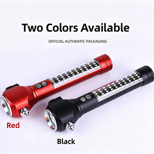 Lampe torche <span class=keywords><strong>solaire</strong></span> LED avec marteau de sécurité, lumière latérale, torche d'urgence rechargeable, outil d'évacuation de voiture pour le camping en plein air - Product Image 2