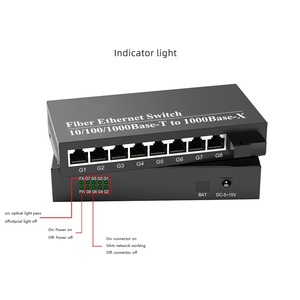 AEON 10/100/1000M <span class=keywords><strong>Single</strong></span> <span class=keywords><strong>Mode</strong></span> <span class=keywords><strong>Single</strong></span> Fibre 1 Glasfaser anschluss 8 RJ45 Port SC 20KM Gigabit Simplex Glasfaser konverter - Product Image 3
