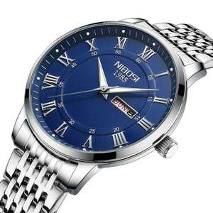 NIBOSI2569ローマンナンバーメンズクォーツ時計曜日ディスプレイステンレススチールストラップ防水腕時計 - Product Image 6