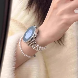 Bracelet de montre à double rangée de perles pour femmes, compatible avec Huawei Watch GT5 Pro GT3 <span class=keywords><strong>Honor</strong></span> 4 Pro <span class=keywords><strong>GS3</strong></span>, bracelet de remplacement - Product Image 5