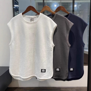 ISStapromo Cadeaux T-shirt sans manches rétro pour hommes Marque de mode d'été Lâche et décontracté Épaule Sports Fitness - Product Image 1