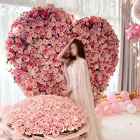 Perlengkapan Foto Dinding Mawar Sutra Realistis yang Dapat Disesuaikan untuk Pernikahan, Hari Valentine, Wisuda, Dekorasi Latar Belakang Rumah, Buatan Tangan