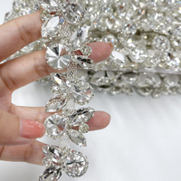 Applique en strass en forme de fleur, chaîne, à coller au fer, pour robe de mariée, ceinture de mariée, tenue de soirée, strass thermocollants, Detroit Lions