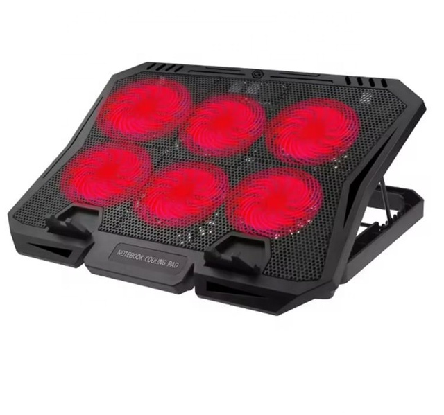 Hot Sell X2 Aluminum & Plastic 6 Fans Cooler Notebook Stand Cooling Pad Para Laptop 15-17inch with LCD