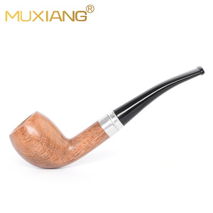 Muxiang Tobacco Pipe Straight Type Rosewood Aluminum Ring Handle 3mm Filter For Beginners - Product Image 1