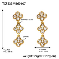 Nouvelle Collection Tendance : Parure Femme en Acier Inoxydable (Collier, Bracelet, Bague, Boucles d'Oreilles) Motif Fleur à Quatre Feuilles – Hypoallergénique, Idéal Cadeau de Mariage