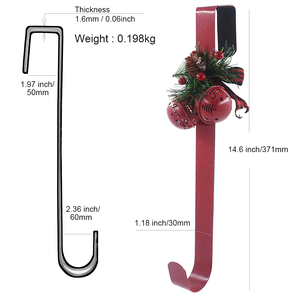 Christmas Decoration 15 Inches Red Bell Metal <strong>Wreath</strong> <strong>Hanger</strong> <strong>for</strong> <strong>Front</strong> <strong>Door</strong> Decoration - Product Image 4