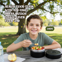 Boîte à lunch isotherme en acier inoxydable de 390 ml pour enfants, avec bouton de pression hermétique, personnalisable