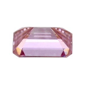 Moissanita Rosa Rectangular Tallada en Esmeralda, Creada en Laboratorio, con Bordes Biselados, Piedra Central Suelta para Anillo, Certificada por CAL, para Fabricación de Anillos - Product Image 2