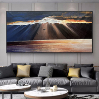 Peinture acrylique originale sur toile grand format, abstraite, vue sur la mer, faite à la main, pour décoration murale moderne, vente en gros personnalisée