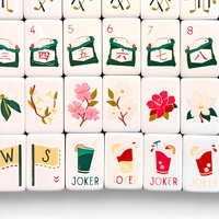 Tuiles de Mahjong Américain en Acrylique à Rayures Golf, Édition Commémorative, Emballage en Carton Écologique Portable et Résistant à l'Eau