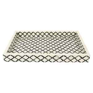 Plateau de service personnalisé de qualité supérieure en bois naturel fabriqué à la main floral MOP Bone incrustation pour la maison restaurants hôtel de l'Inde. - Product Image 2