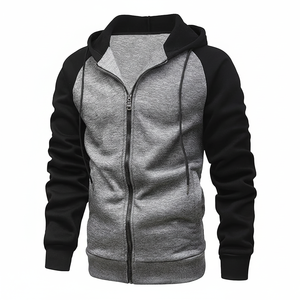 Offre Spéciale manches longues homme fermeture éclair sweats à capuche en coton de base mélangé meilleur matériel qualité homme fermeture éclair sweats à capuche pour homme - Product Image 1