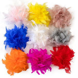 Accessoires de costume en plumes de dinde <span class=keywords><strong>avec</strong></span> broche en plumes naturelles tendance, coiffe fleurie - Product Image 1