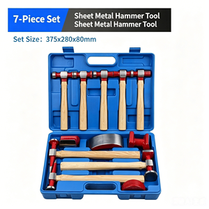 Set di 7 Pezzi per Riparazione <span class=keywords><strong>Carrozzeria</strong></span> Auto, Kit di Attrezzi con Martello e Dolly in Acciaio al Carbonio per Riparazione Ammaccature e Parafanghi - Product Image 2