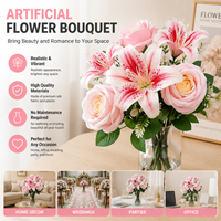 Künstliche Seidenrosen, Realistische Dekorative Kunstblumen für Zuhause, Hochzeit, Fotografie, Party, Tischdekoration und Blumenarrangements