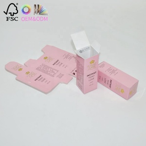 Tùy Chỉnh In Tráng Giấy Các Tông Cán Bóng Vàng Dập Nóng Mỹ Phẩm <span class=keywords><strong>Tuck</strong></span> Hộp Với Với Logo Vàng - Product Image 2